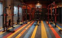 Squat racks and functional area in the completed gym